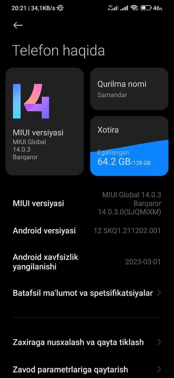 Redmi 9T  holati ideal hamma joyiga garantiya bor