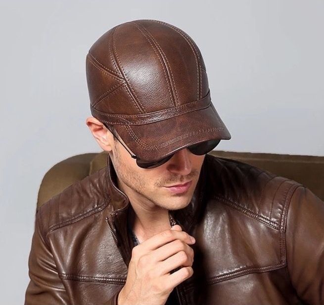 Мужская кепка шапка из натуральной кожи мужской табий кожа хакийкий ко