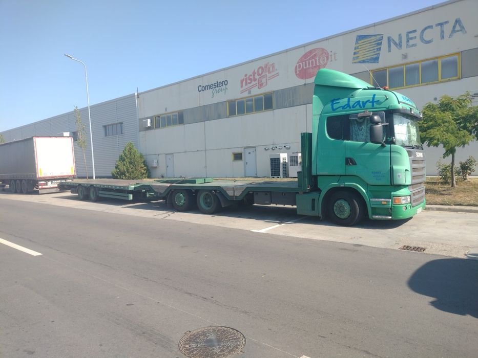 Scania 6x2 R420 platforma cu remorca tandem