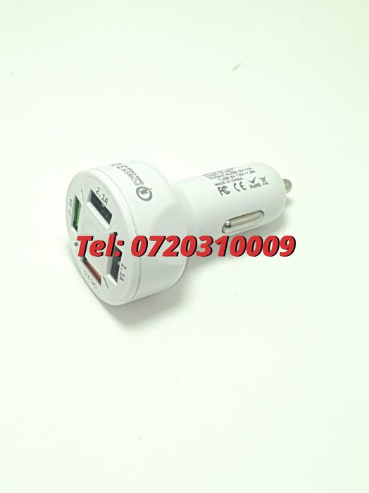 Incarcator Universal Masina Auto 4 Porturi Bricheta Usb Qc Fastcharge