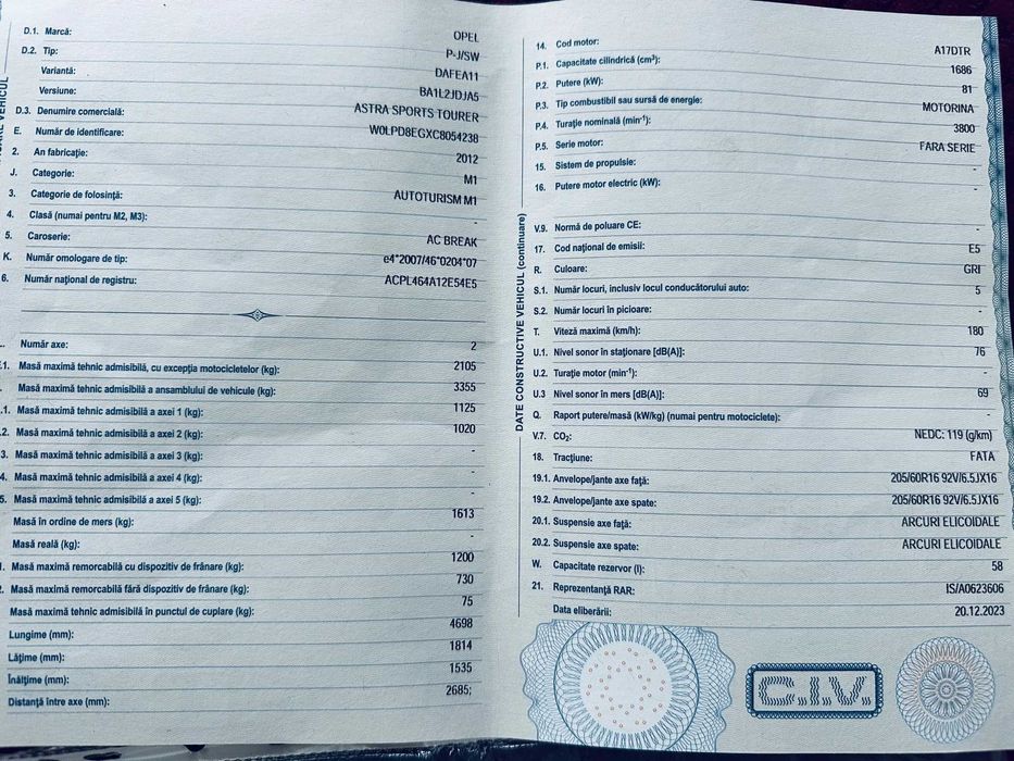 Opel Astra 2012 1.7Diesel Euro5 Clima Pilot Senz Park Scaune Incalzite