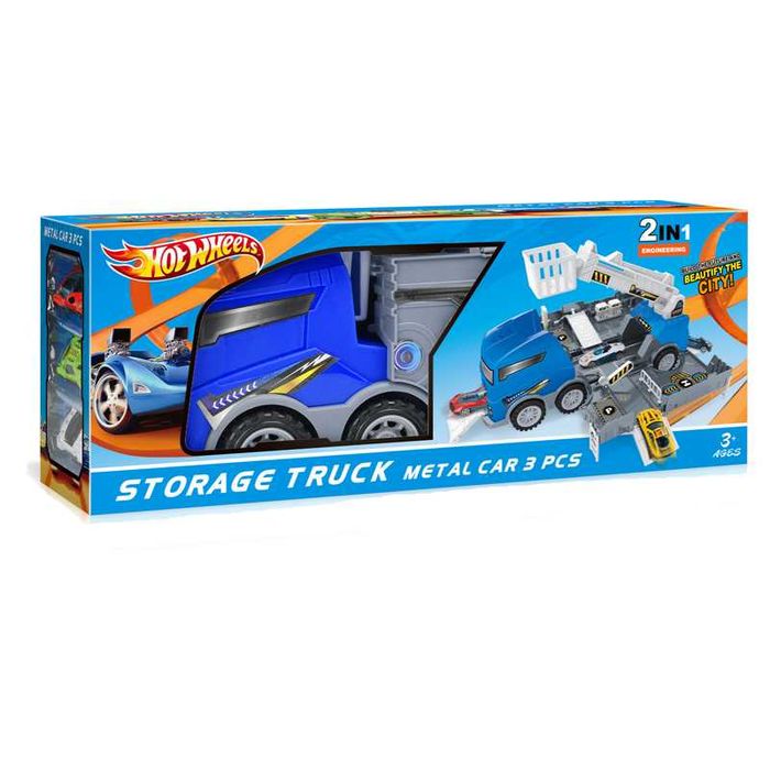 камион и 3 метални коли - 2 в 1  2 модела