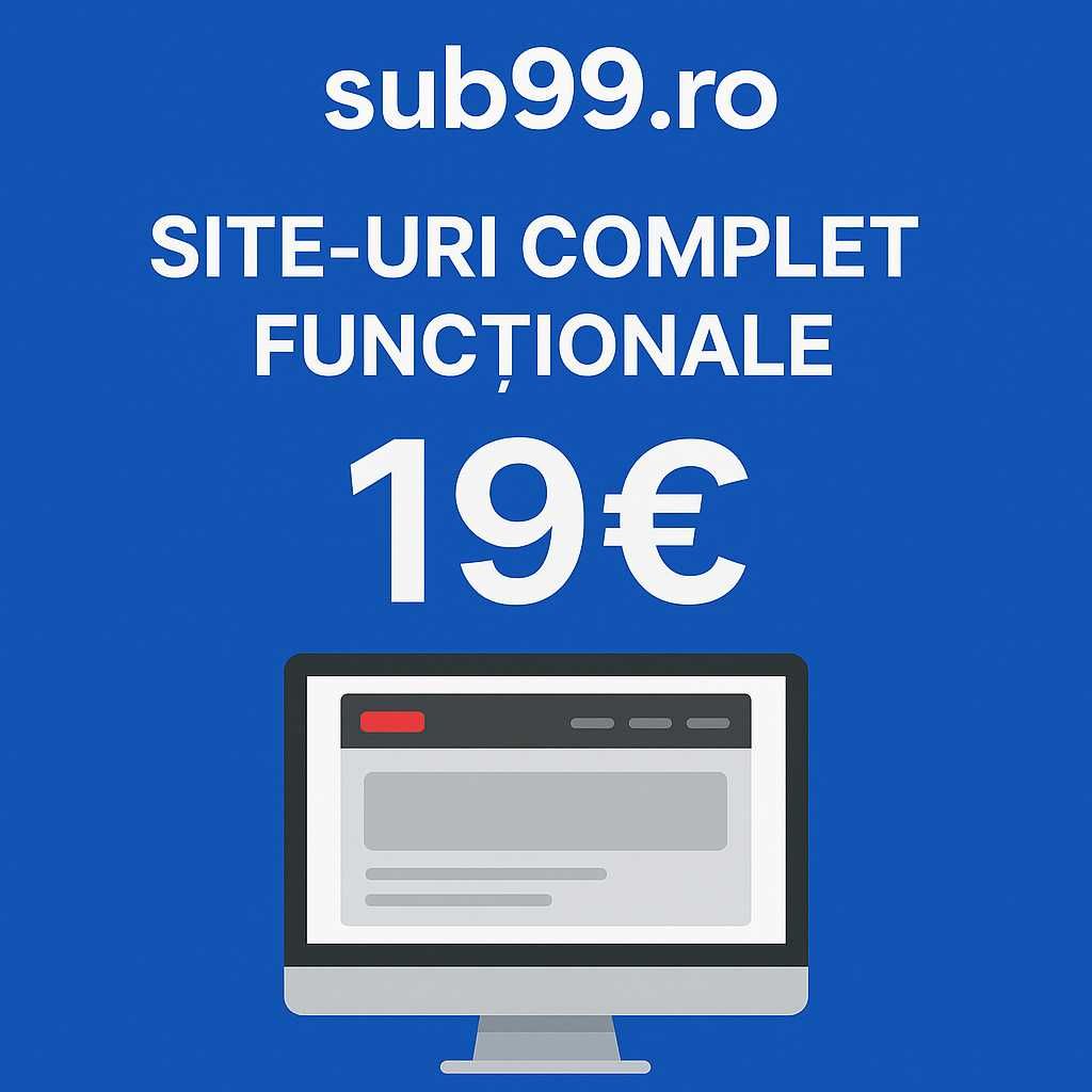 Creare Site Prezentare Profesional - Doar 19 Euro - Gata în 3 zile!