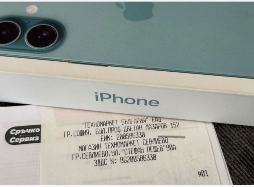 КАТО НОВ 256GB iPhone 16 Гаранция Техномаркет 2026 Teal / Синьо-зел