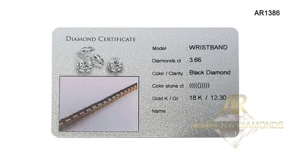 Bratara Tennis Aur Rose 18 K cu Diamante Negre 3.66 CRT ARJEWELS