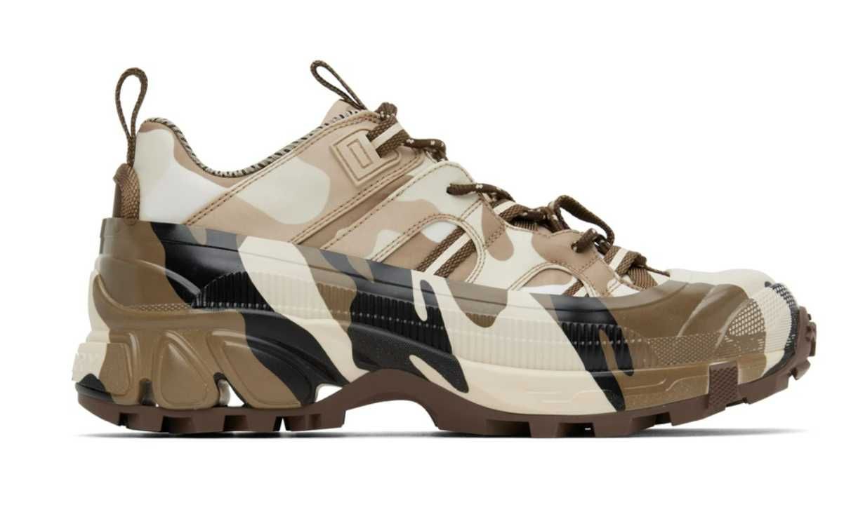 Adidasi Sport Burberry Brown Camouflage Arthur Sneakers