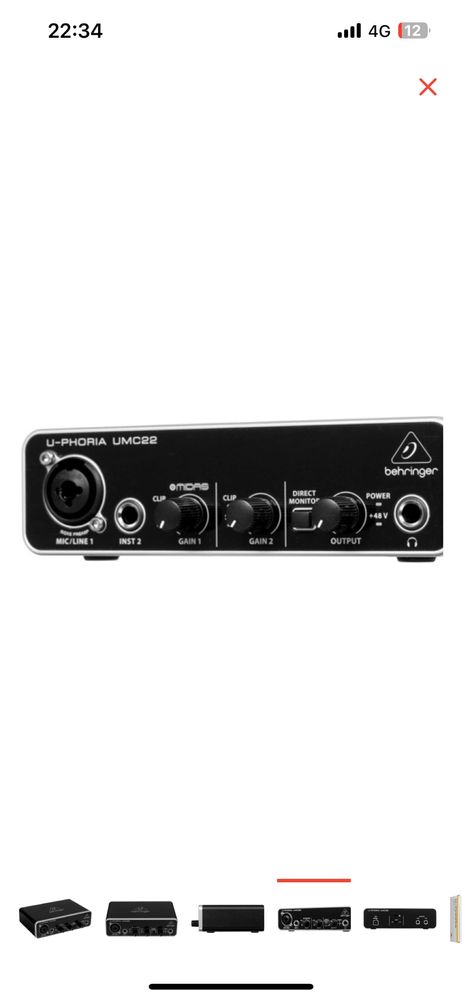 Звуковая карта Behringer U-Phoria UMC22