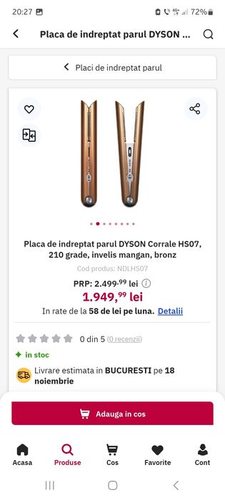 Placa de indreptat parul DYSON Corrale HS07