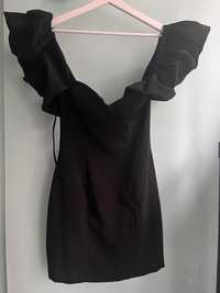 Ефектна къса черна рокля ZARA