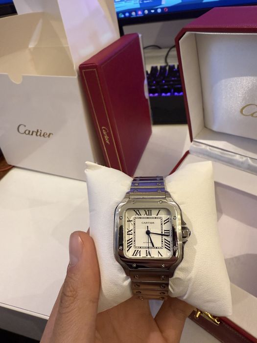 Vand ceas Santos de Cartier Medium 35mm fullbox
