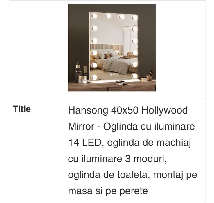 Oglinda de baie cu led