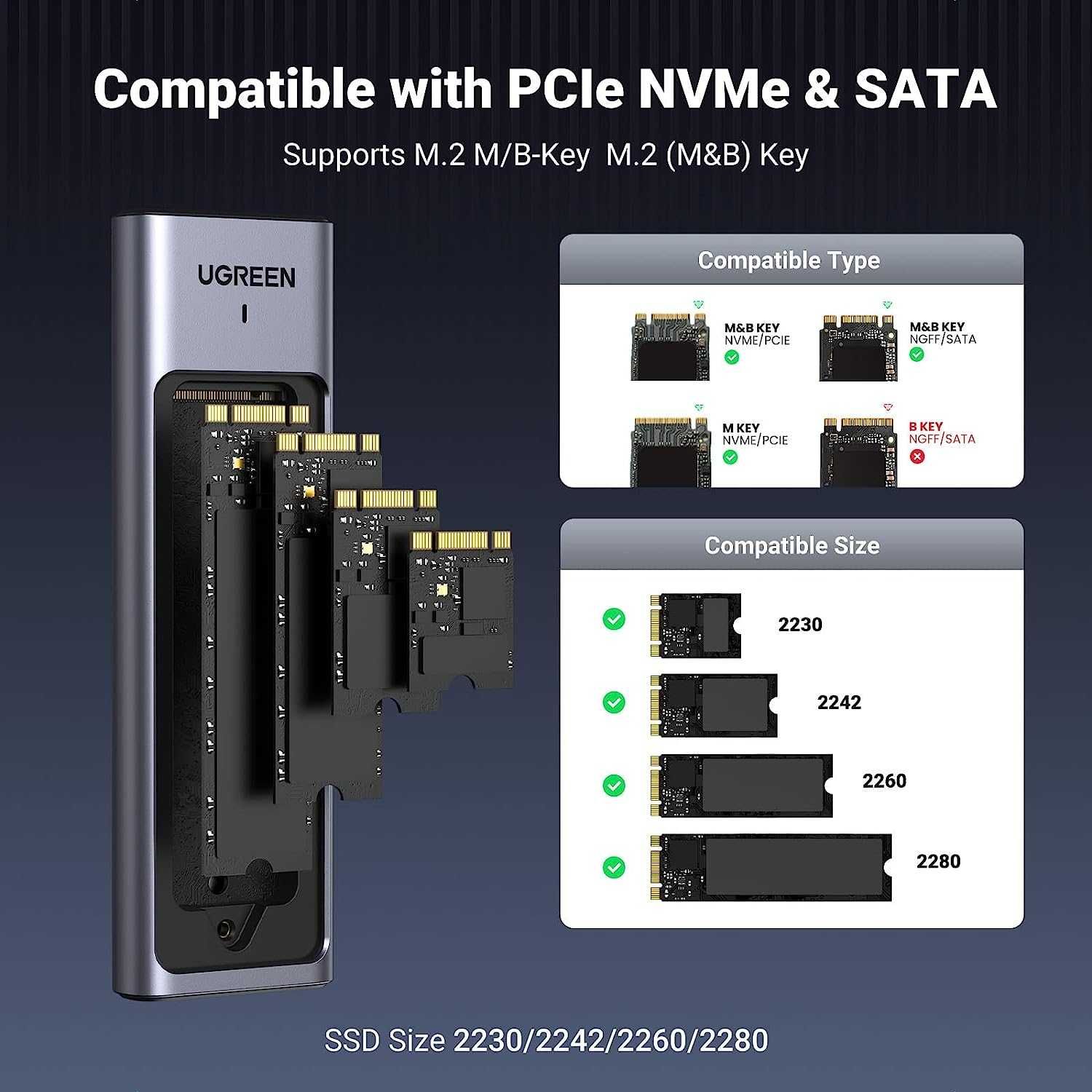 Ugreen M.2 NVMe SSD Enclosure Adapter