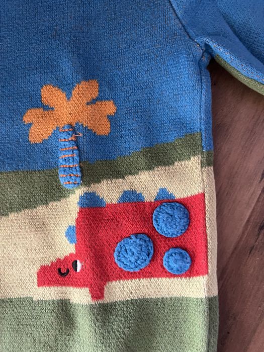 Зимен пуловер с динозаври Next -размер 3-4 години