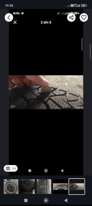 Jante de tablă cu cauciucuri de iarna în stare foarte bună