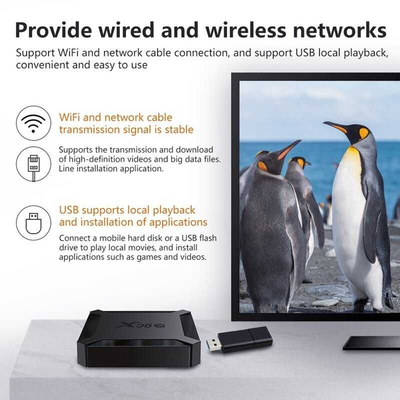 Smart TV Box, Android TV cu 1 sau 2 Gb RAM, 8 sau 16 GB ROM, Wifi x96Q