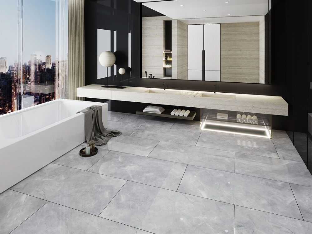 Gresie portelanata rectificata PULPIS GREY LUCIOASA Rect 60X120 Gri