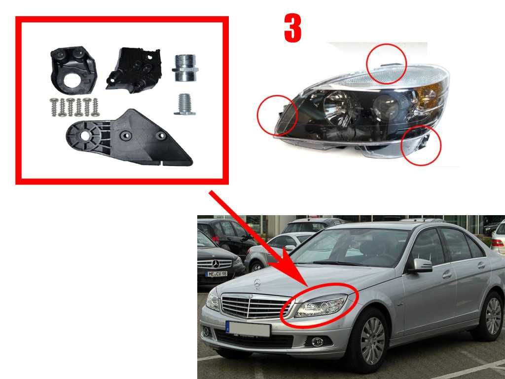 Kit reparatie urechi rupte far/faruri Mercedes E W211 C W204 W205