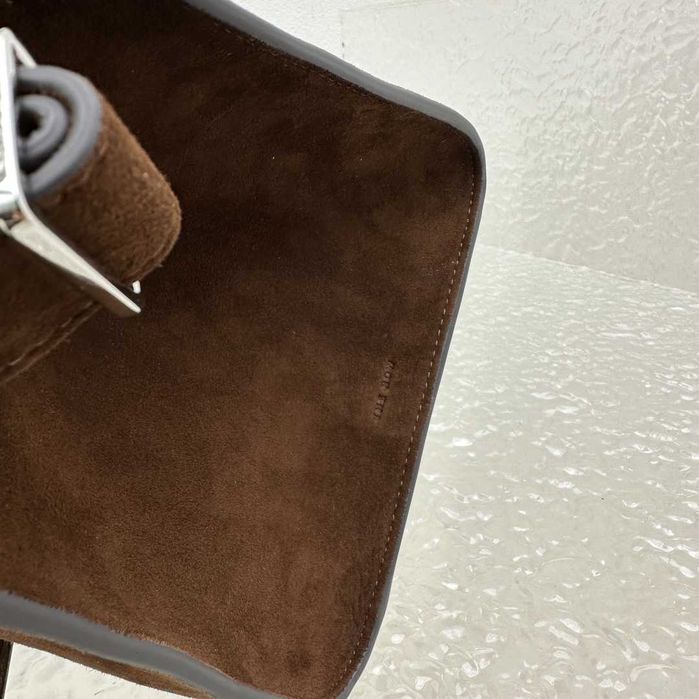 Geanta The Row Margaux 12, suede, 32cm, tip Premium