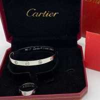 Brățară Cartier LOVE din aur alb 750 cu 4 diamante