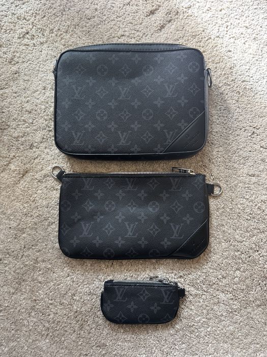 Louis Vuitton Monogram Eclipse Multi Pochette Set – Black Canvas
