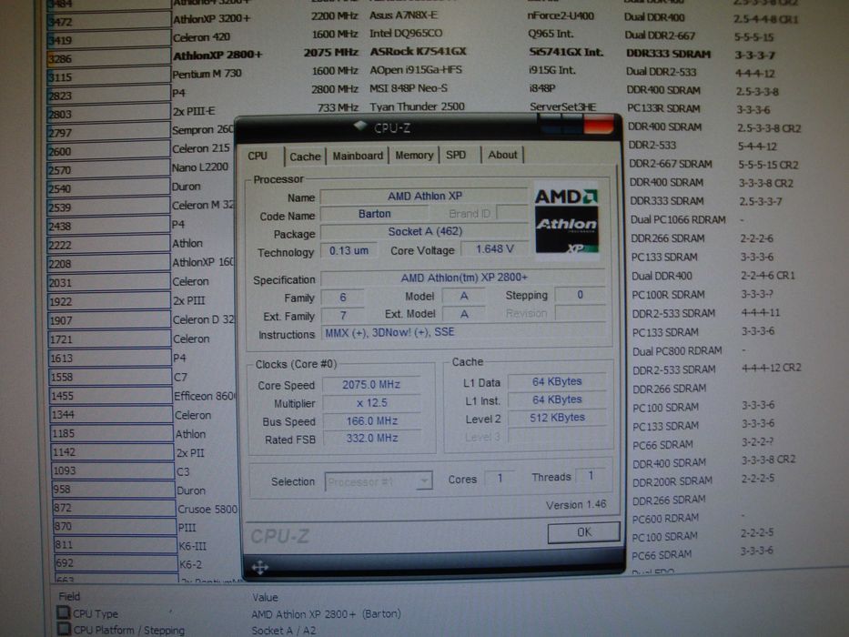 Procesor AMD Athlon XP 2800+ 2075 Mhz Barton socket A 462