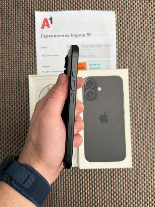 24М ГАР  iPhone 16 128Gb  Лизинг от 48лв/м 100% Батерия  Black