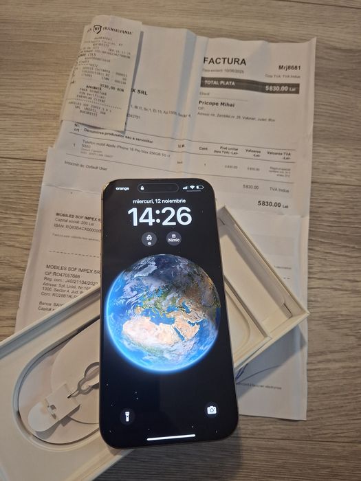 Iphone 16 Pro Max 256Gb Desert Titanium cu factura garanție iunie 2026
