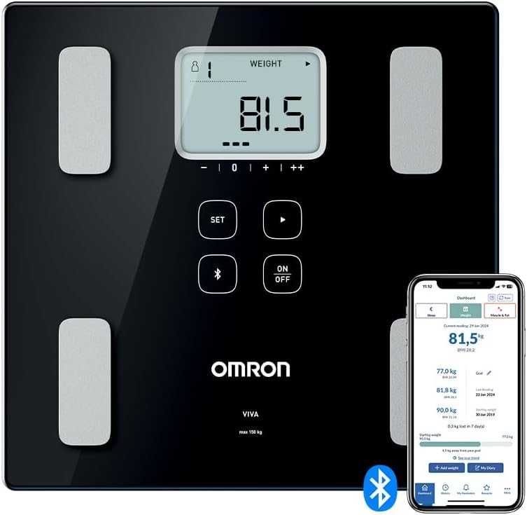 OMRON Bluetooth везна, , измерва 6 телесни показателя