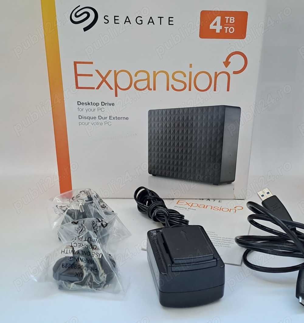 Hard Disk extern SEAGATE Expansion Desktop, 4TB, USB 3.0, negru
