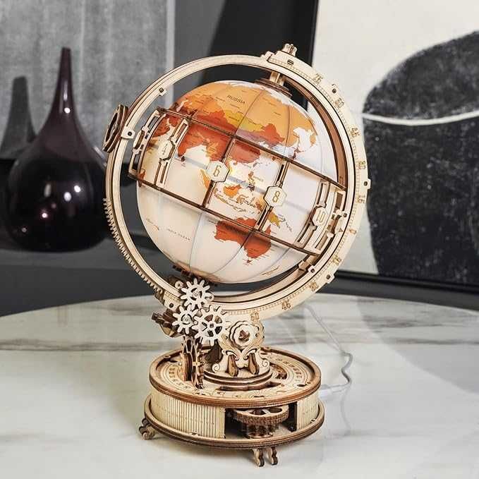 ROKR Luminous Globe 3D Yog‘och Puzzle / Chiroqli Globus