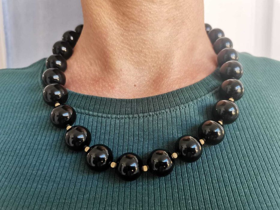 Colier aur 14k onix natural lantisor aur onix unicat