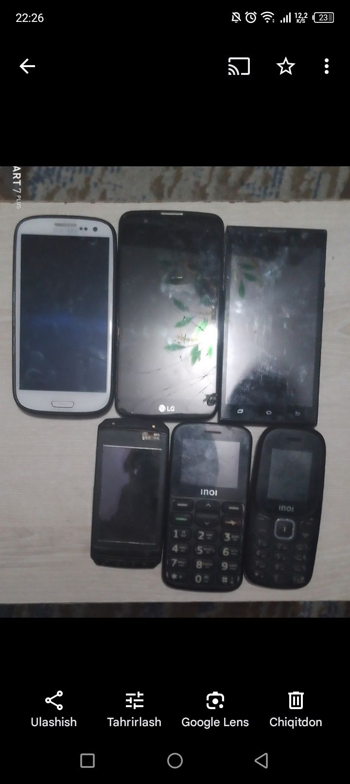 Xar xil turdagi telefonlar, ishlatilgan,Ishlaydi bir xillari, i