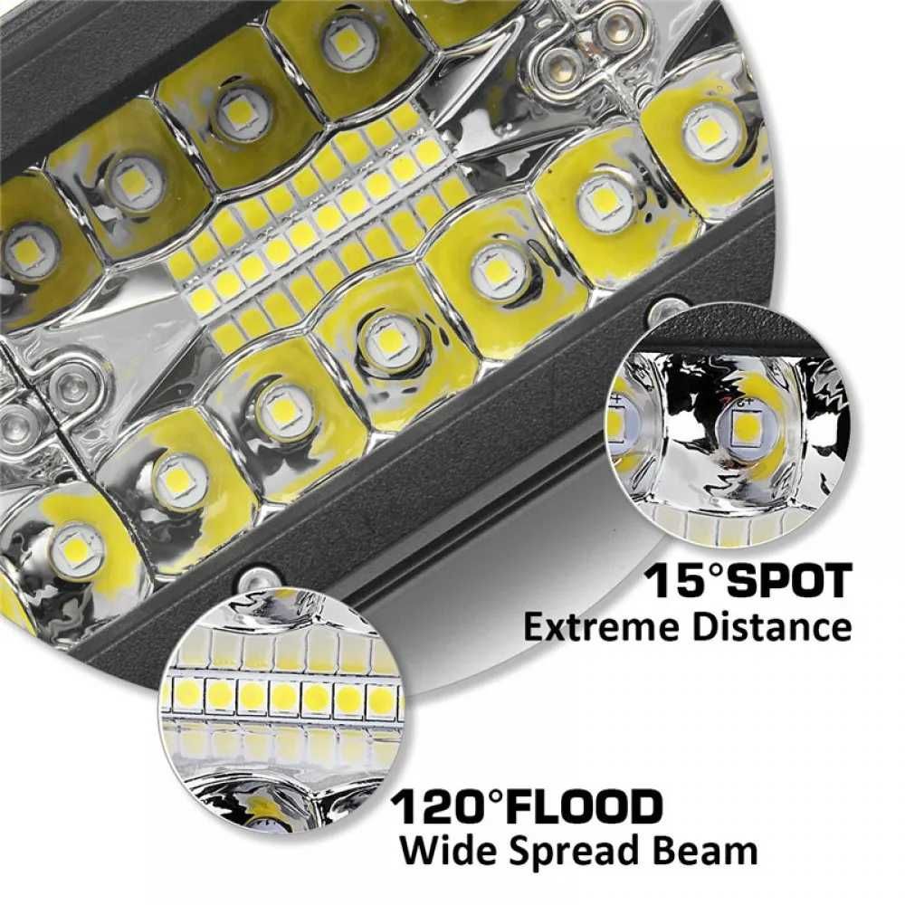 led bar curbat, 12D, 780W, 12-24V, 105CM, Profesional Spot & Flood