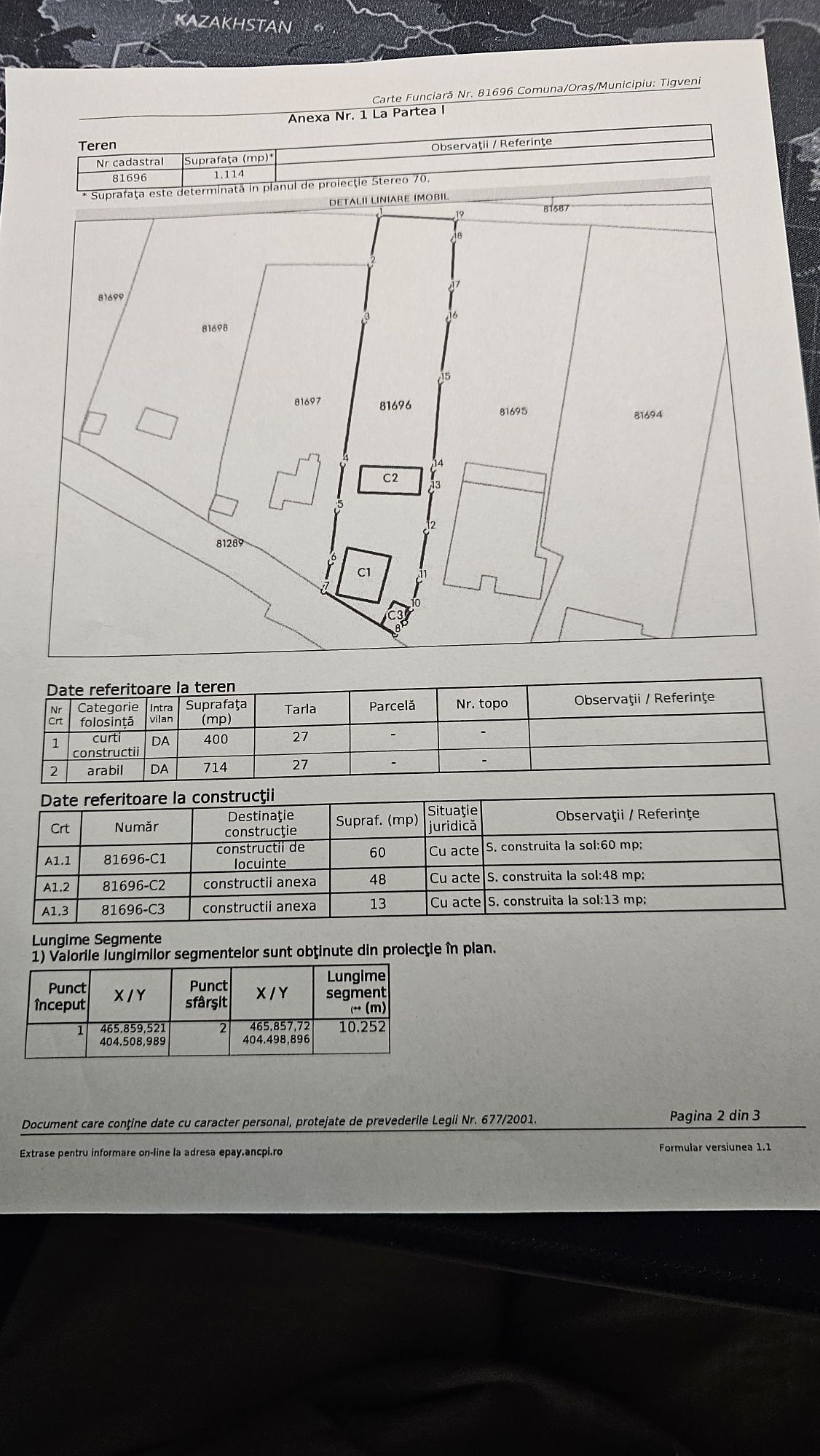 Vând casa bătrâneasca 60 m.p + 1174 mp teren, comuna Tigveni,