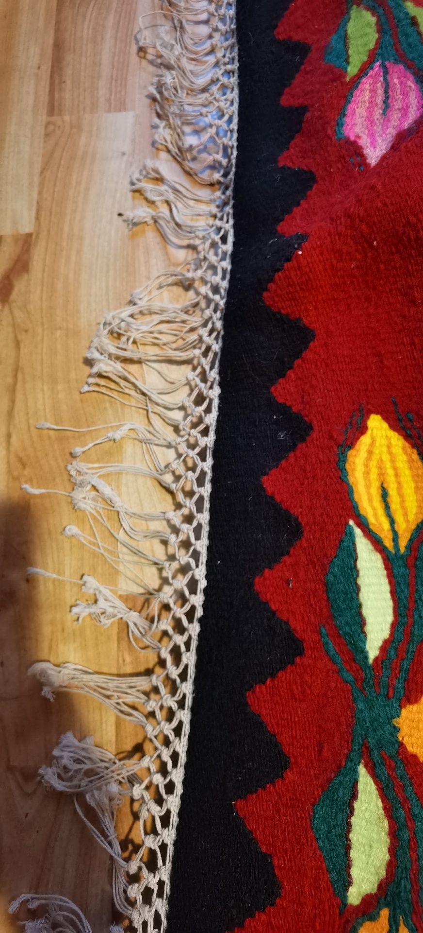 Covor oltenesc + carpeta din lână, noi, nefolosite, 250X150cm/ 45X50cm