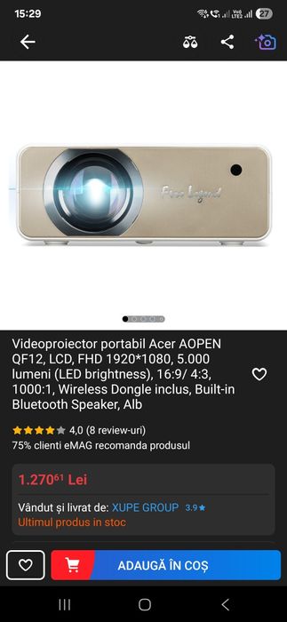 videoproiector acer qf12 nou