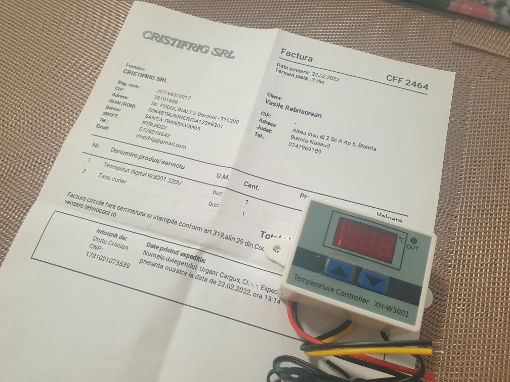 Controler digital temperatură maternitate pui SIGILAT