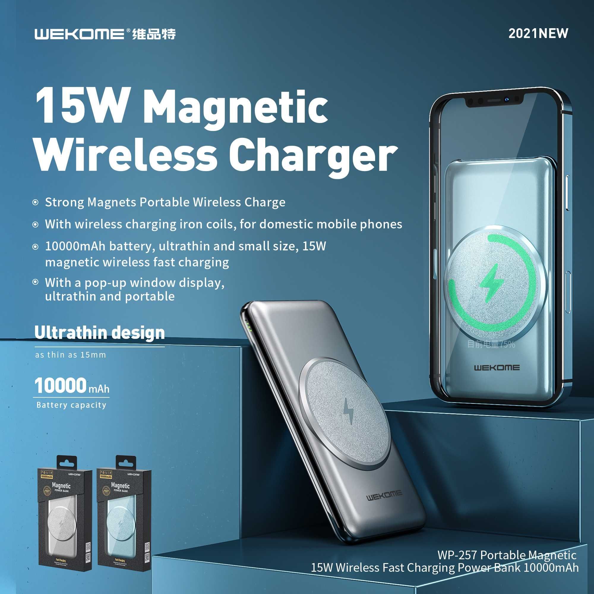 Wekome WP-257 Magnetic Power Bank 15W 10000mAh PD 20W QC3.0