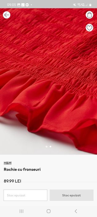 Rochie  cu fronseuri rosie dama Hm 36