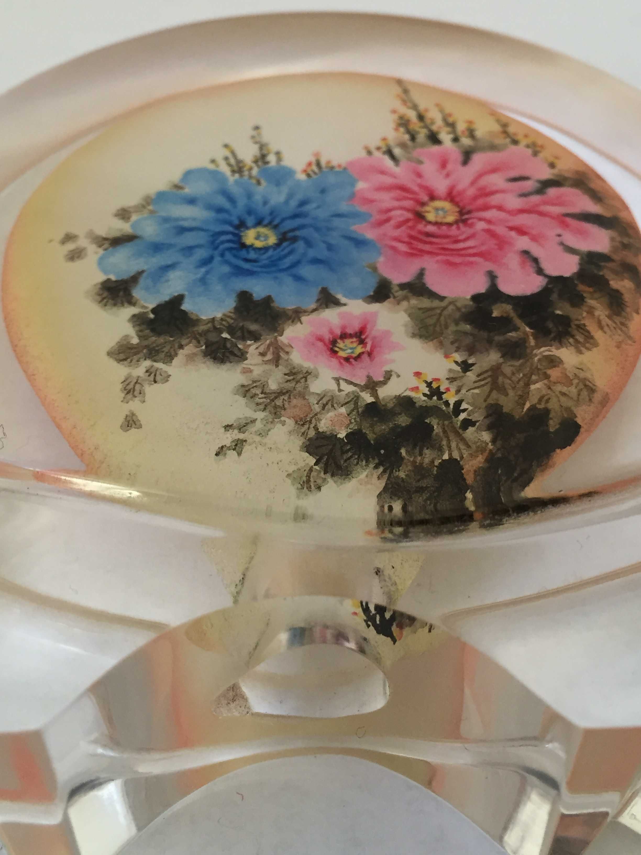 Китайски кристал с цвятя "Божури" ръчно рисуван авторски, уникат