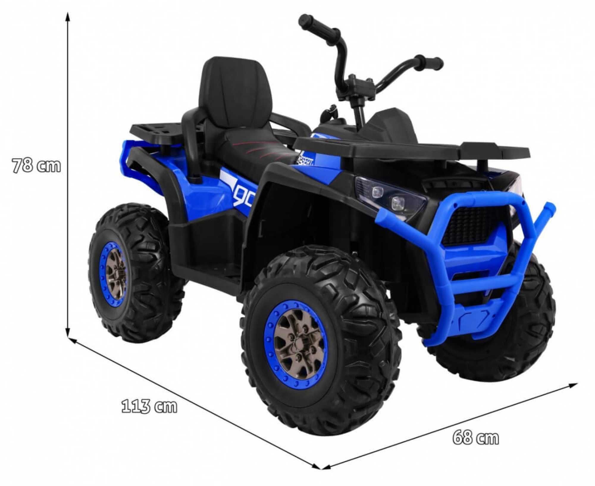 ATV electric copii 3-8 ani DESERT 900 4x4 180W,R.Moi,Scaun Piele Blue