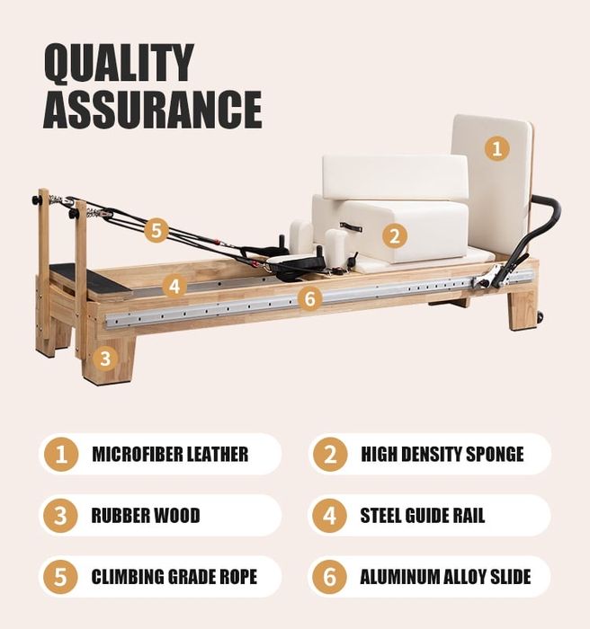 Reformer Pilates din Lemn, masa pentru tonifiere flexibilitate postura