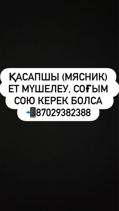 Мясник қасапшы мал соямын, ет мүшелеймін