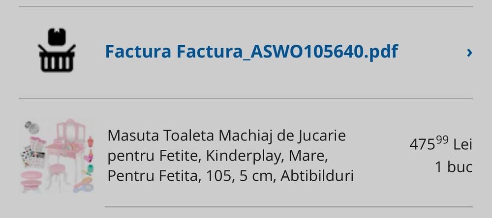 Birou machiaj pentru fetițe