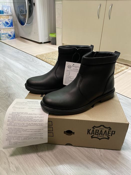 Чисто нови! Мъжки боти естествена кожа Кавалер, номер 44