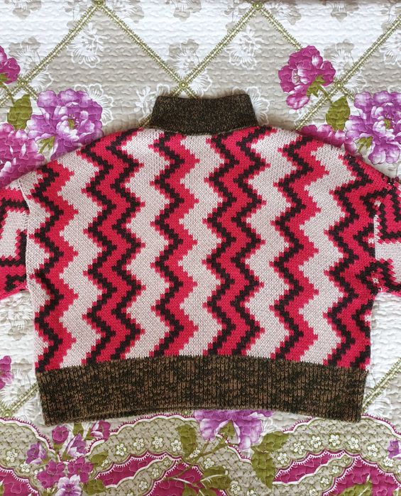 Pulover gros pe gat multicolor mix lana alpaca Closed