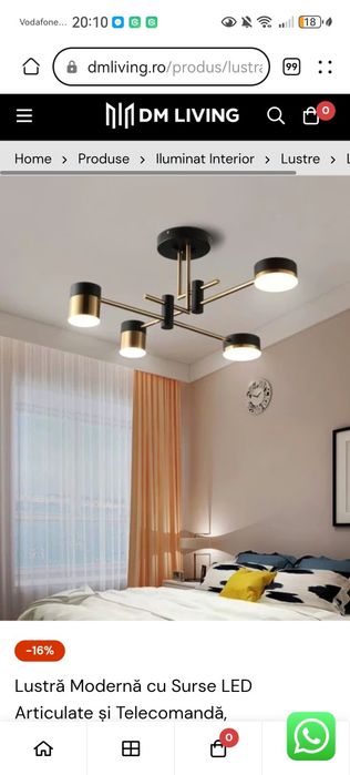 Lustra moderna cu surse LED articulate si telecomanda