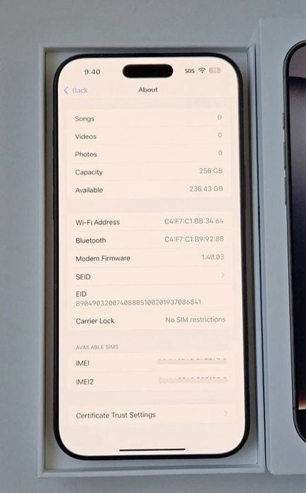 iPhone 16 PRO MAX de 256 GB ca NOU cu 100% Bateria