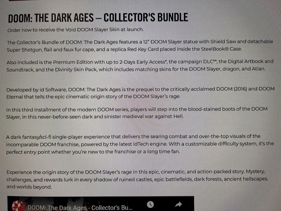 Doom: The Dark Ages Collectors edition