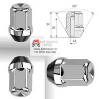 Piulițe cu Pas filet mărunt M12 x 1.25 cheie de 19